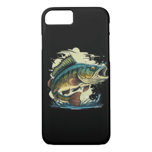 big-bass-fish-vector-cartoon-tshirt-big-bass-fish- iPhone 8/7 case
