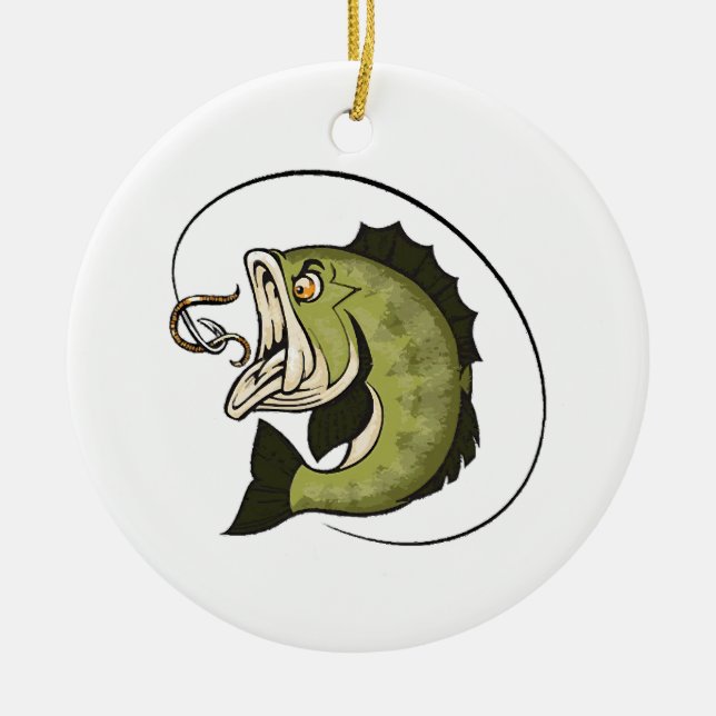 Big Bass Mouth Ceramic Tree Decoration (Front)