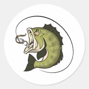 Big Bass Mouth Classic Round Sticker