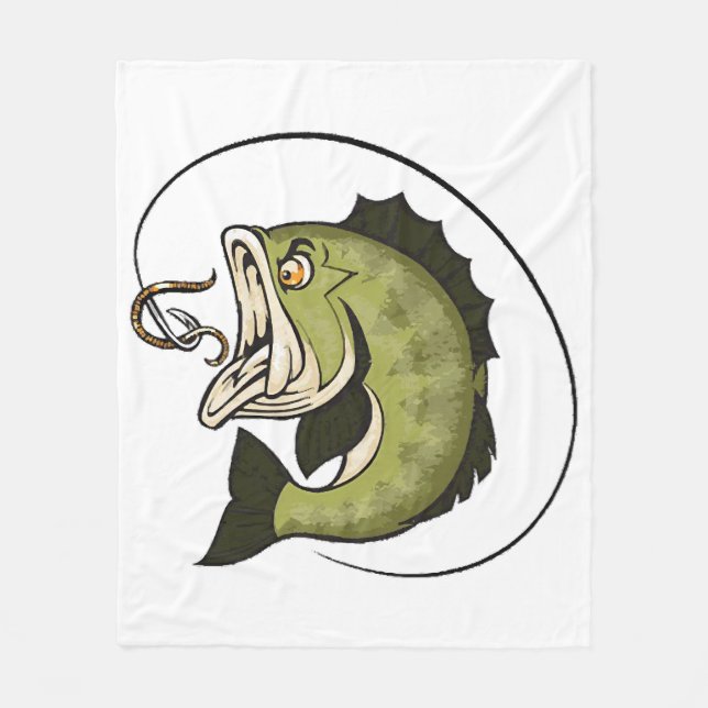 Big Bass Mouth Fleece Blanket (Front)