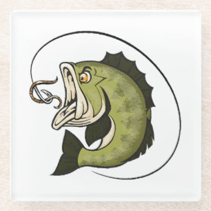 Big Bass Mouth Glass Coaster