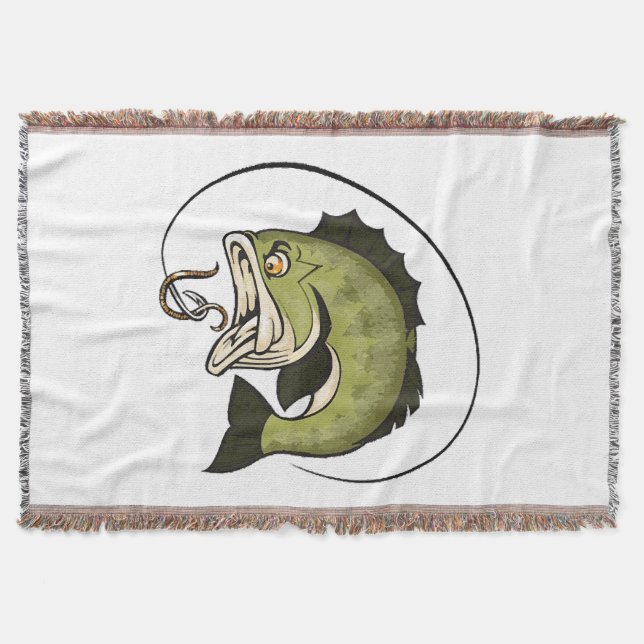 Big Bass Mouth Throw Blanket (Front)