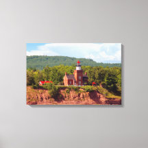Big Bay Lighthouse from water canvas print