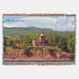 Big Bay Lighthouse from water throw blanket