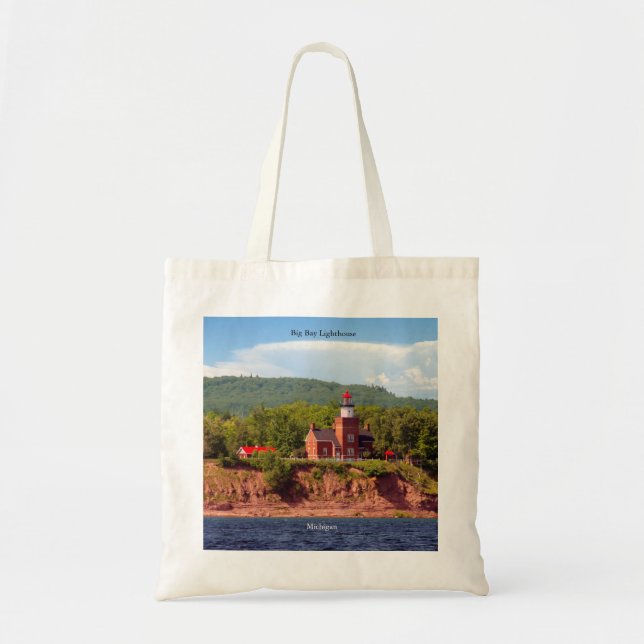 Big Bay Lighthouse from water tote bag (Front)