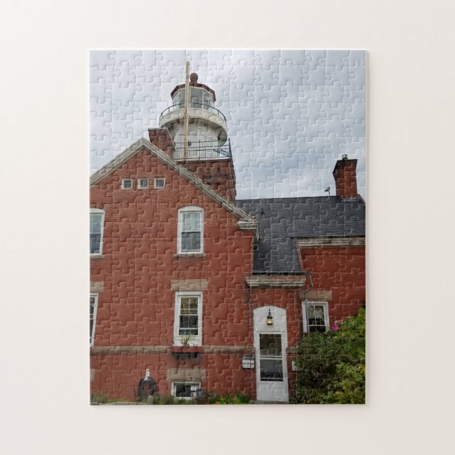 Big Bay Lighthouse Lake Superior Upper Peninsula Jigsaw Puzzle (Vertical)