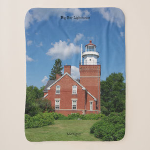 Big Bay Lighthouse sherpa blanket
