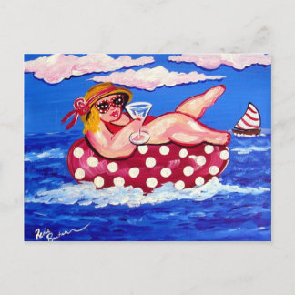 Big Beach Diva Martini Relaxing Post Card