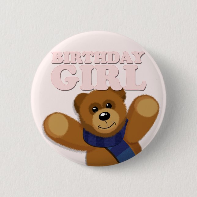 Big Bear Birthday Girl Badge (Front)