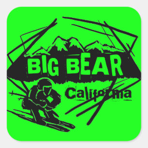 Big Bear California green ski logo stickers