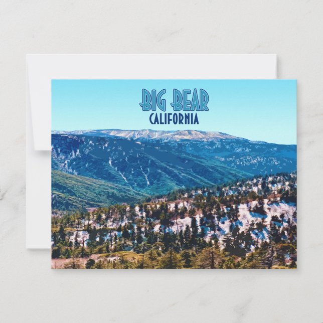 Big Bear California Mountains Vintage Flat Card (Front)