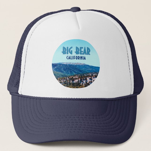 Big Bear California Mountains Vintage Trucker Hat (Front)