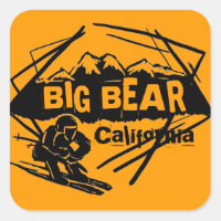 Big Bear California orange ski logo stickers