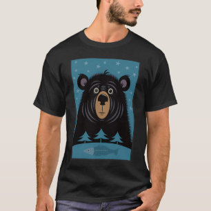 Big Bear Fishing Night Poster T-Shirt