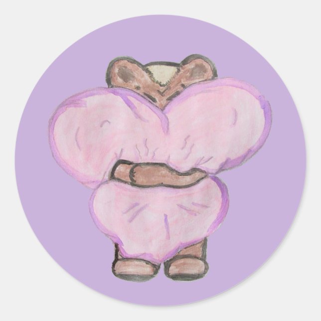 Big Bear Hug. Classic Round Sticker (Front)