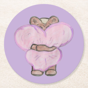 Big Bear Hug. Round Paper Coaster