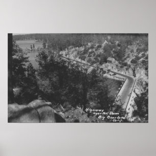 Big Bear Lake, CA Highway Above the Dam Poster