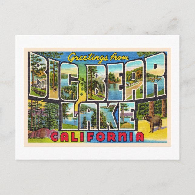 Big Bear Lake California CA Large Letter Postcard (Front)