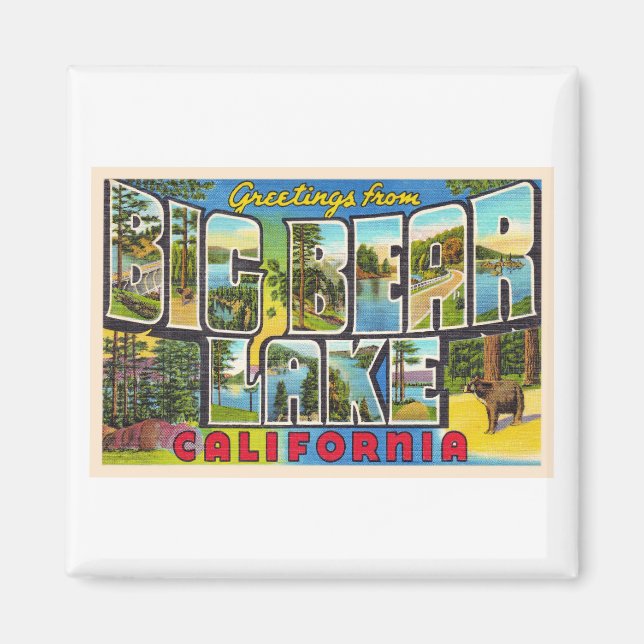 Big Bear Lake California CA Large Letter Postcard Magnet (Front)