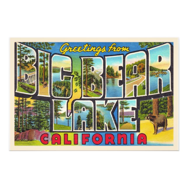Big Bear Lake California CA Large Letter Postcard Photo Print (Front)