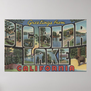 Big Bear Lake, California - Large Letter Scenes 2 Poster