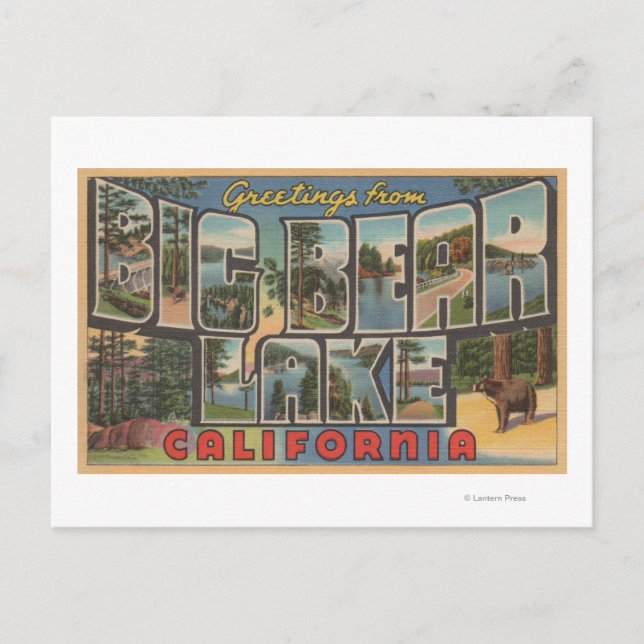 Big Bear Lake, California - Large Letter Scenes Postcard (Front)