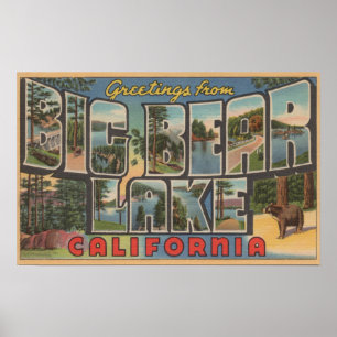 Big Bear Lake, California - Large Letter Scenes Poster