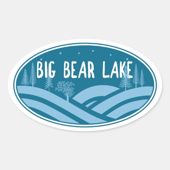 Big Bear Lake California Outdoors Oval Sticker (Front)