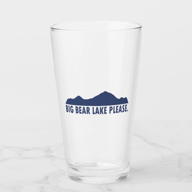 Big Bear Lake California Please Glass (Front)