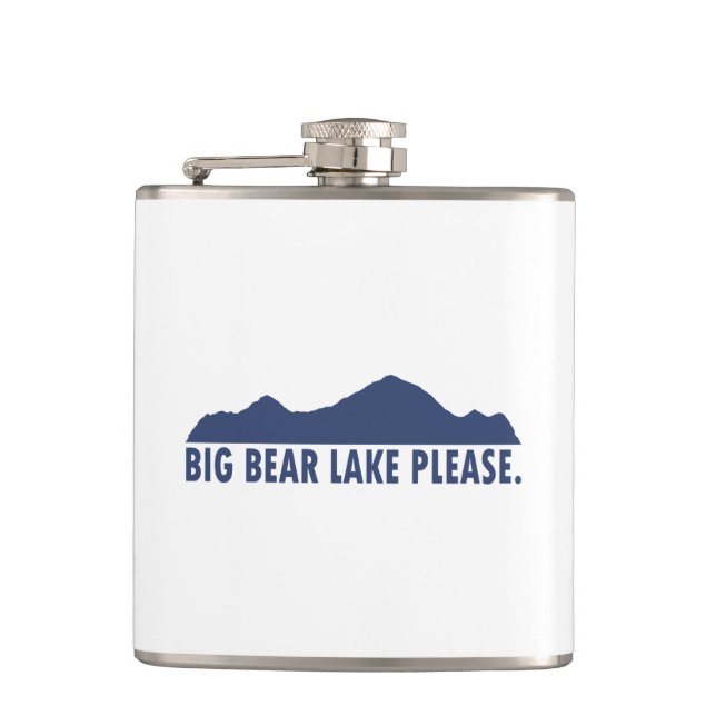 Big Bear Lake California Please Hip Flask (Front)