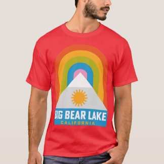 Big Bear Lake California Rainbow Retro Mountain Ba T-Shirt