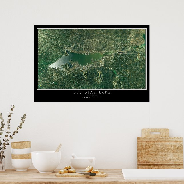 Big Bear Lake California Satellite Poster Map (Kitchen)