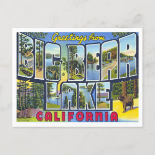 Big Bear Lake, California Vintage Big Letters Postcard