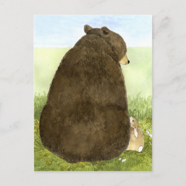 Big Bear  & Little Bunny Postcard (Front)
