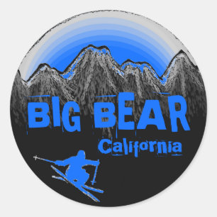 Big Bear Mountain California blue ski stickers