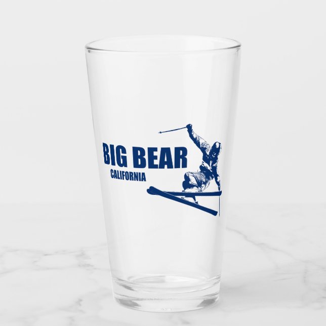 Big Bear Mountain Resort California Skier Glass (Front)