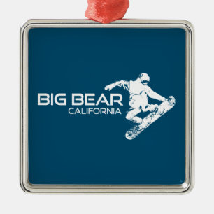 Big Bear Mountain Resort California Snowboarder Metal Tree Decoration