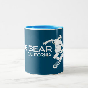 Big Bear Mountain Resort California Snowboarder Two-Tone Coffee Mug