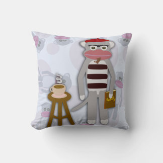 Big Beatnik Sock Monkey Fun Cartoon Design Cushion