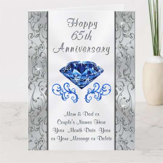 Big Beautiful 65th Wedding Anniversary Cards Zazzle Co Uk