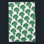 Big beautiful broccoli eat your veggies tea towel<br><div class="desc">Decorate your kitchen with this fun big broccoli pattern dish towel. Makes a great housewarming or wedding gift! 
You can customise it and add text too.
Check my shop for lots more colours and patterns!</div>
