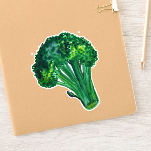 Big Beautiful Broccoli Green Watercolor Art