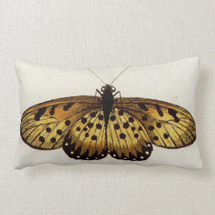 Big Beautiful Orange Butterfly Lumbar Throw Pillow
