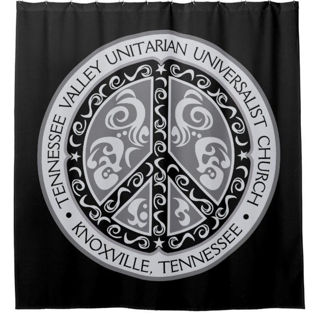 Big Beautiful Peace Sign Shower Curtain (Front)