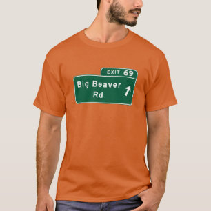 Big Beaver Road, Road Sign, Michigan, USA T-Shirt