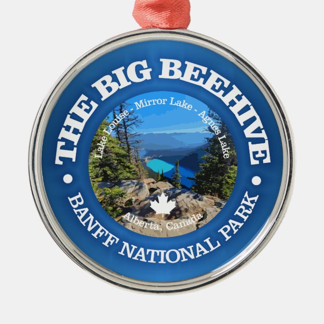 Big Beehive Hike (rd) Metal Tree Decoration (Front)