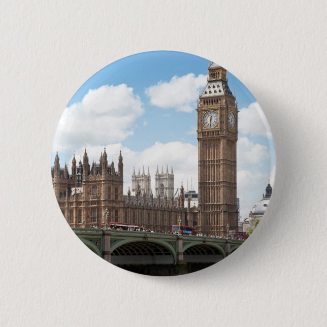 Big Ben 6 Cm Round Badge (Front)