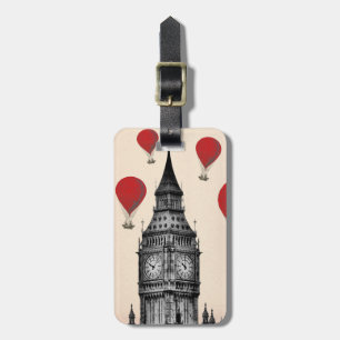 Big Ben and Red Hot Air Balloons 2 Luggage Tag