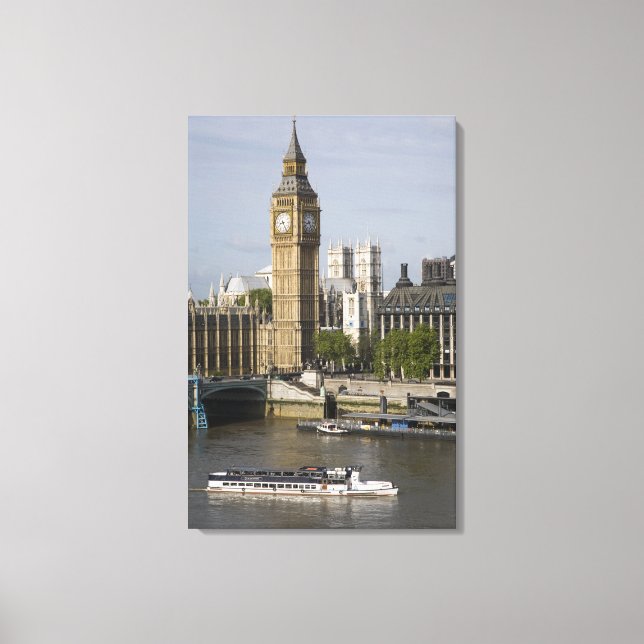 Big Ben and Thames River Canvas Print (Front)