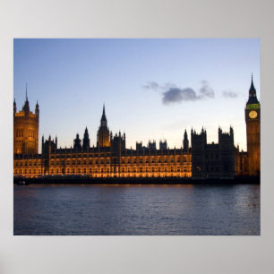 Big Ben and the Houses of Parliament in the city Poster